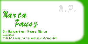 marta pausz business card